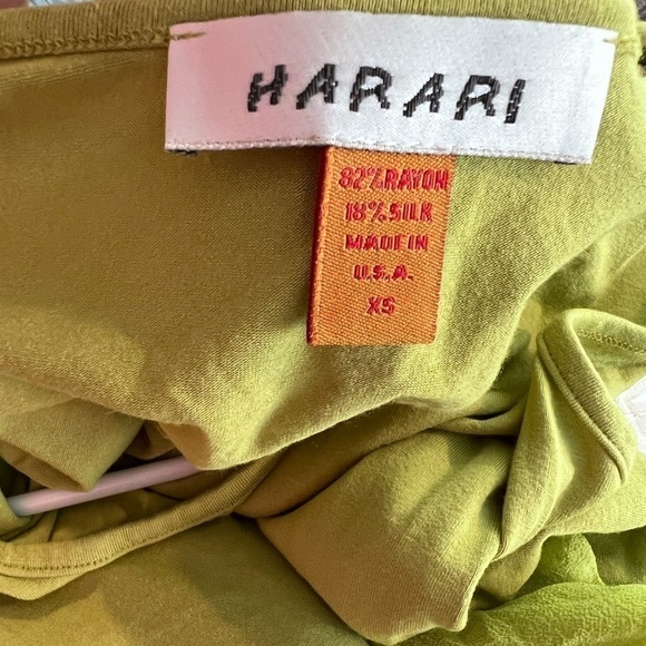 Harari, Soft Lime, Silk Blend w/Silk Ruffled Swing Hem, Excellent Condition, XS - Picture 4 of 16